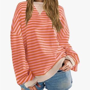 Pink & Orange Stripe Pullover